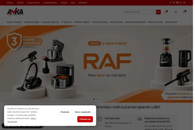 ANKA — Website auf dem Desktop