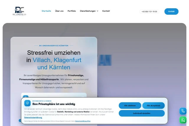 DC Umzug — Website-Netzwerk — Website auf dem Desktop
