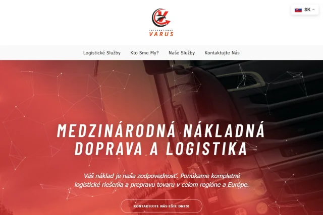 Varus Logistics — Website auf dem Desktop