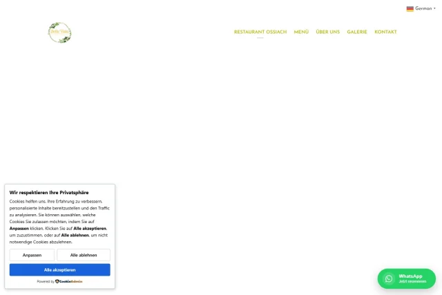 Ossiach Restaurant — Website auf dem Desktop