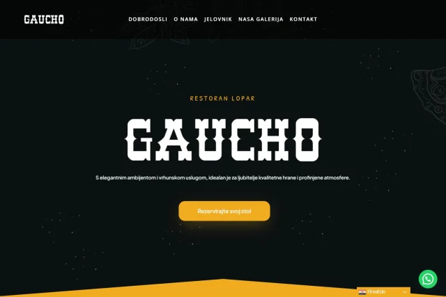 Restaurant Gaucho — Website auf dem Desktop