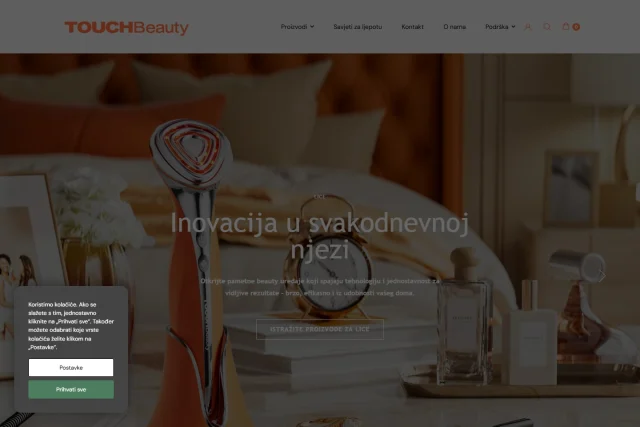TouchBeauty — Website auf dem Desktop