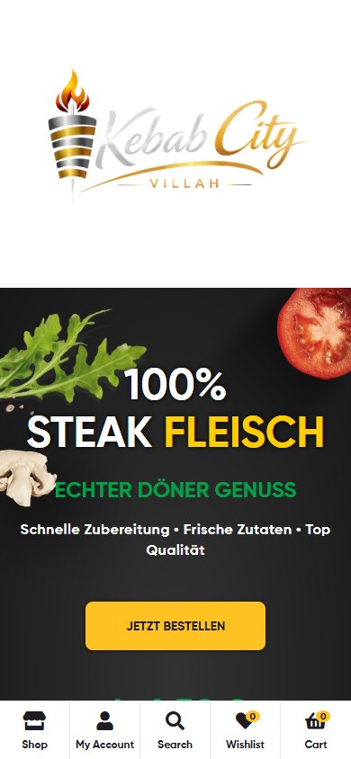 City Kebab Villach — Website auf dem Smartphone