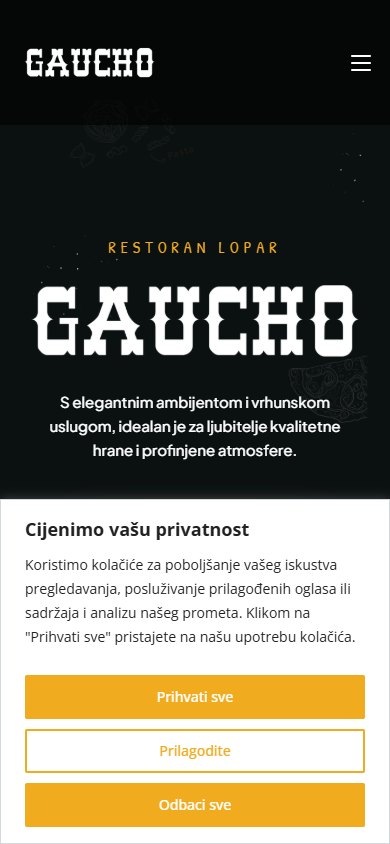 Restaurant Gaucho — Website auf dem Smartphone