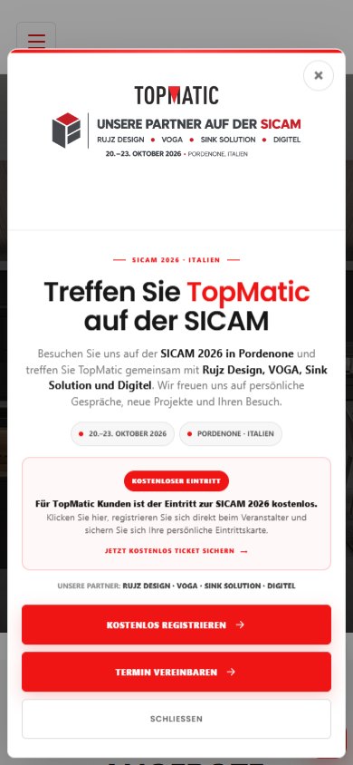TopMatic — Website auf dem Smartphone