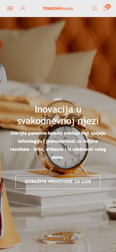 TouchBeauty — Website auf dem Smartphone