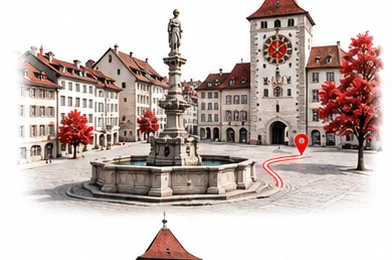 Biel/Bienne — ilustrativni prikaz grada