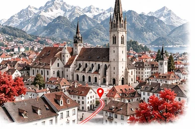 Chur — illustrative Stadtansicht