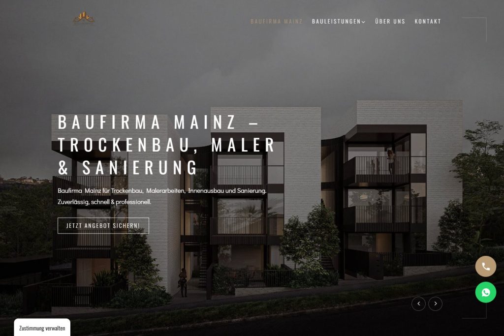 mainzbau.de — website screenshot