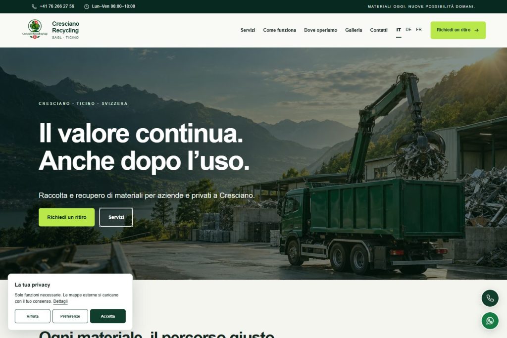 rifiutisvizzera.ch — website screenshot