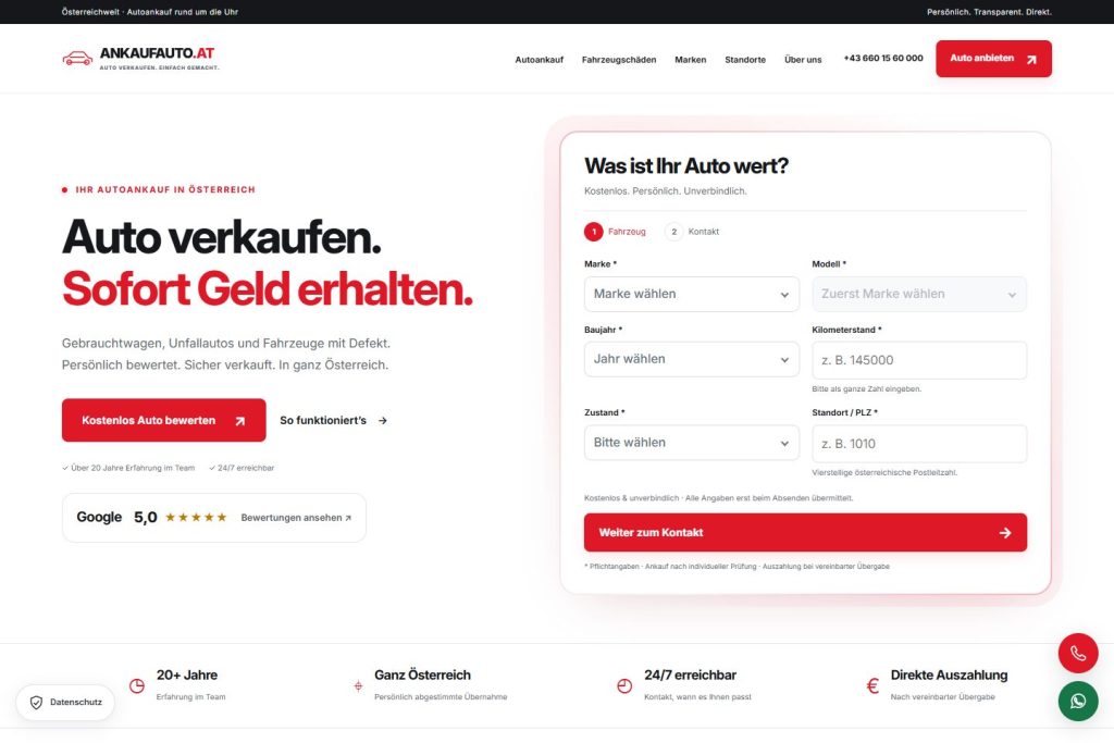 unfallautoverkaufen.at — website screenshot